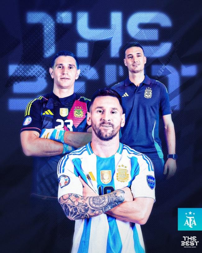 Messi, Martin và Scaloni được chọn là ứng cử viên xuất sắc nhất của FIFA, đội tuyển Argentina ăn mừng bằng ảnh