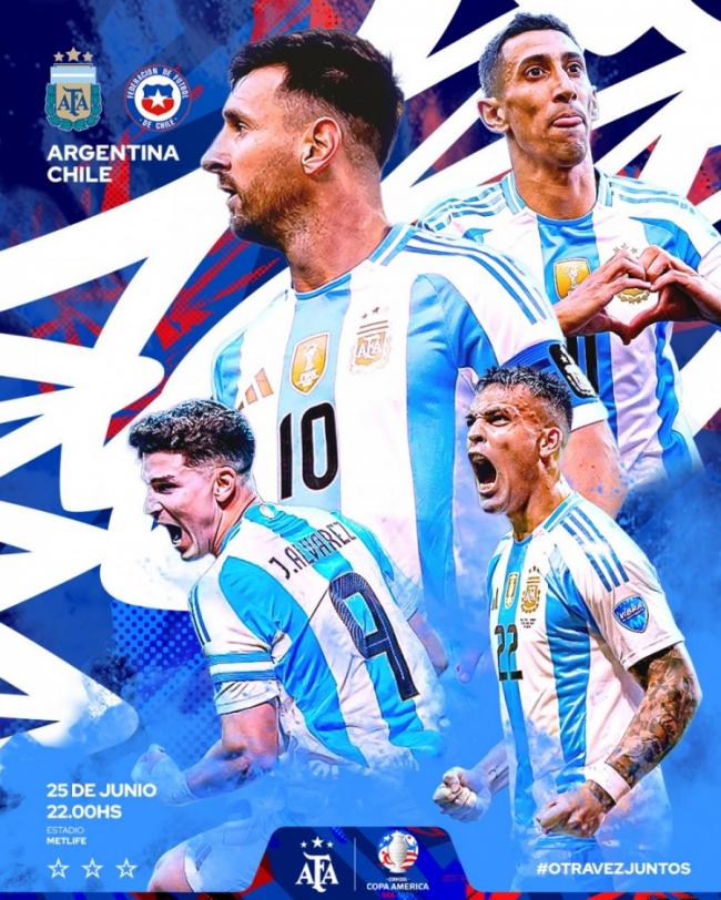 Argentina tung poster khởi động trận gặp Chile: Messi dẫn trước